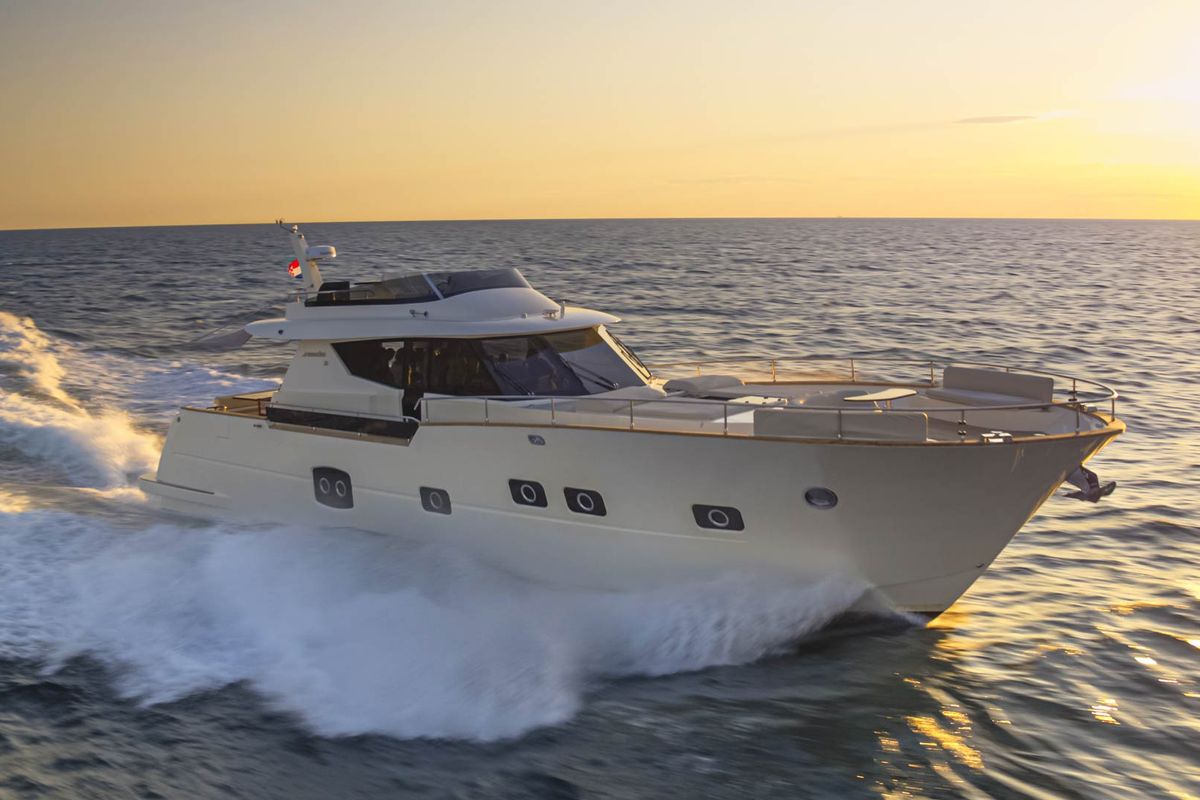 Exterior view of Panta Rei, a Monachus M70 yacht at Split, Croatia