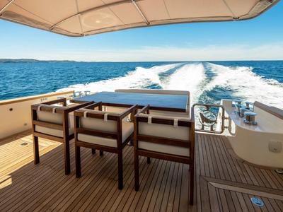 Deck of Panta Rei, a Monachus M70 yacht at Split, Croatia