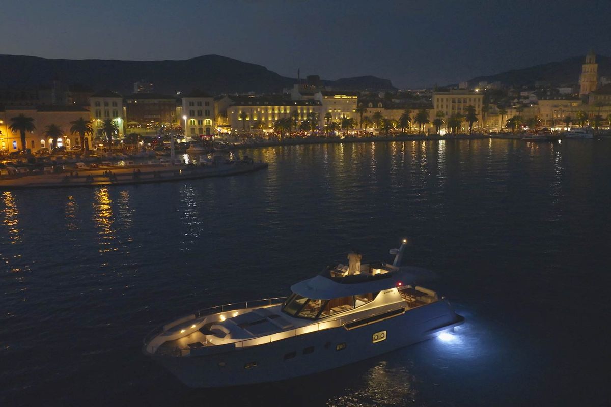 Exterior view of Panta Rei, a Monachus M70 yacht at Split, Croatia