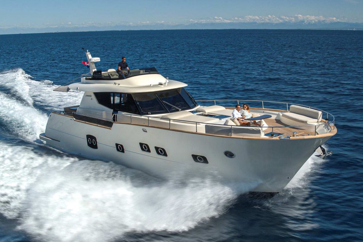 Exterior view of Panta Rei, a Monachus M70 yacht at Split, Croatia
