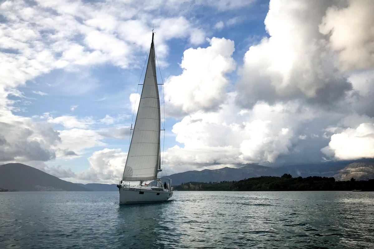 Exterior view of Blues, a Beneteau Oceanis 48 sailboat at Tivat, Montenegro