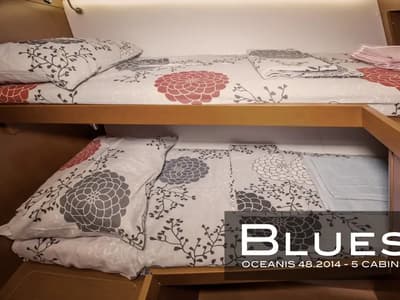 Galley of Blues, a Beneteau Oceanis 48 sailboat at Tivat, Montenegro