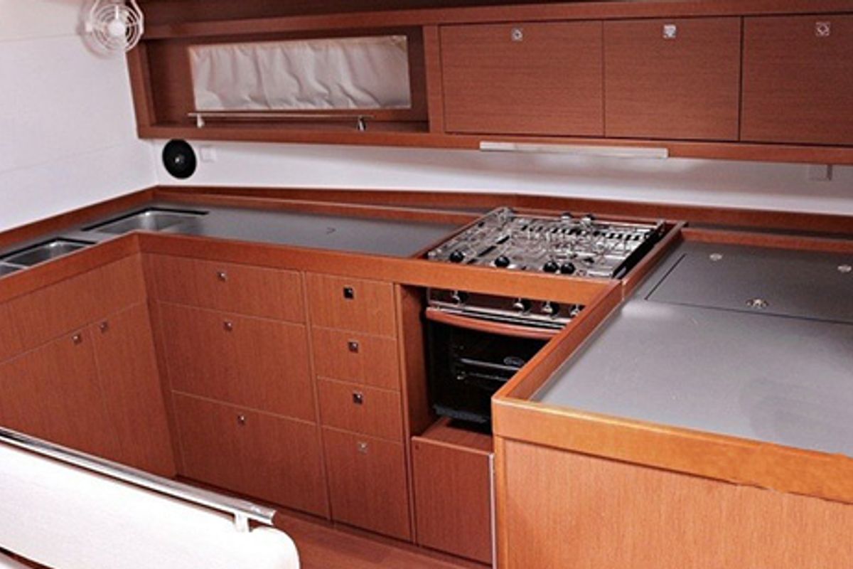 Galley of Pherousa, a Beneteau Oceanis 48 sailboat at Lavreotiki Municipal Unit, Greece