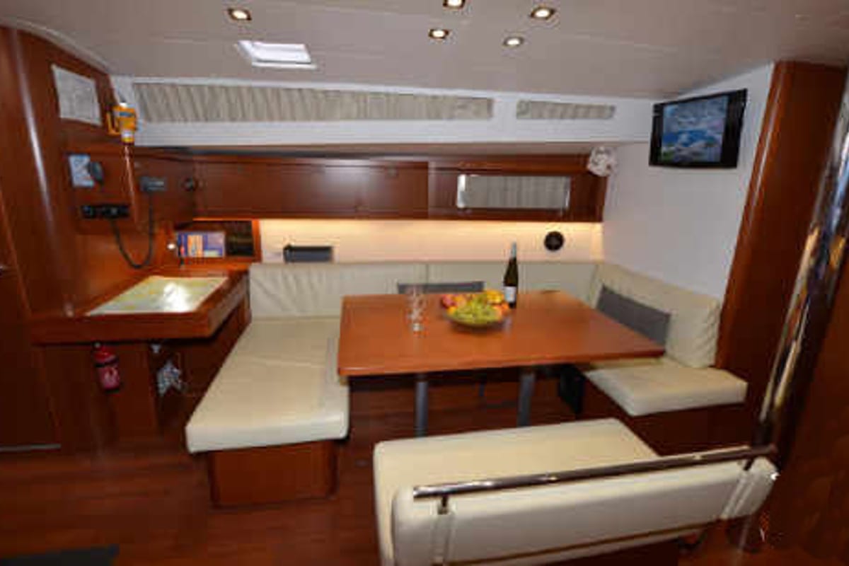 Pherousa, a Beneteau Oceanis 48 sailboat at Lavreotiki Municipal Unit, Greece