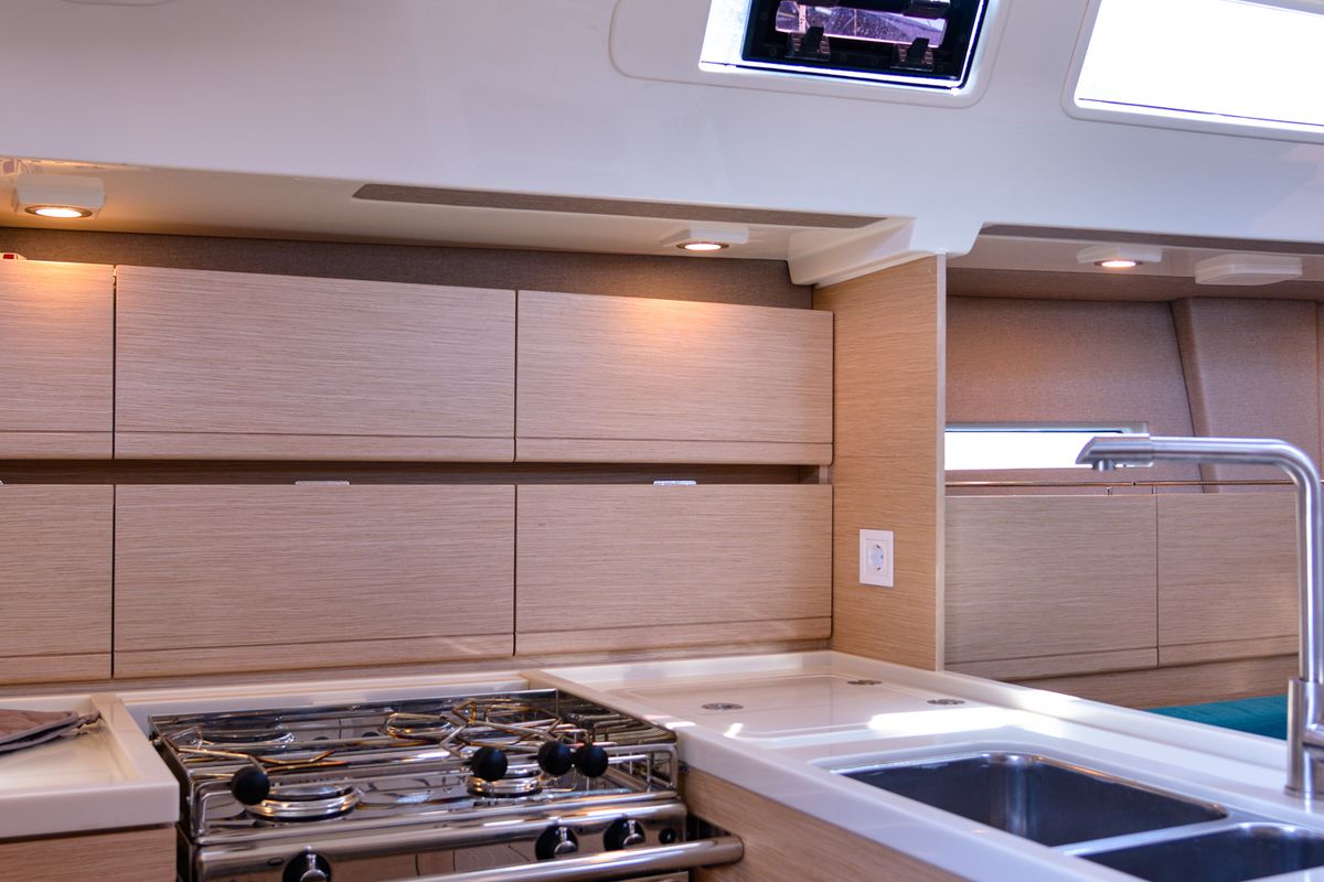 Galley of Hanunia, a More Boats More 40 sailboat at Rosignano Solvay, Italy