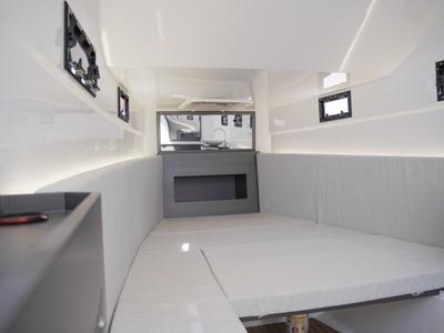 Cabin on Armare, a Pirelli 42 motorboat at Torre Annunziata, Italy