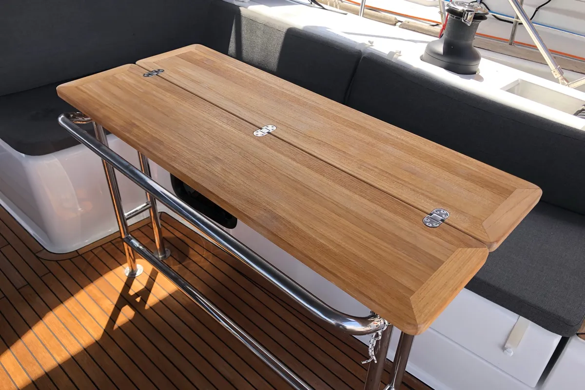 Deck of Lady Aga, a Hanse Yachts Hanse 508 sailboat at Općina Rogoznica, Croatia