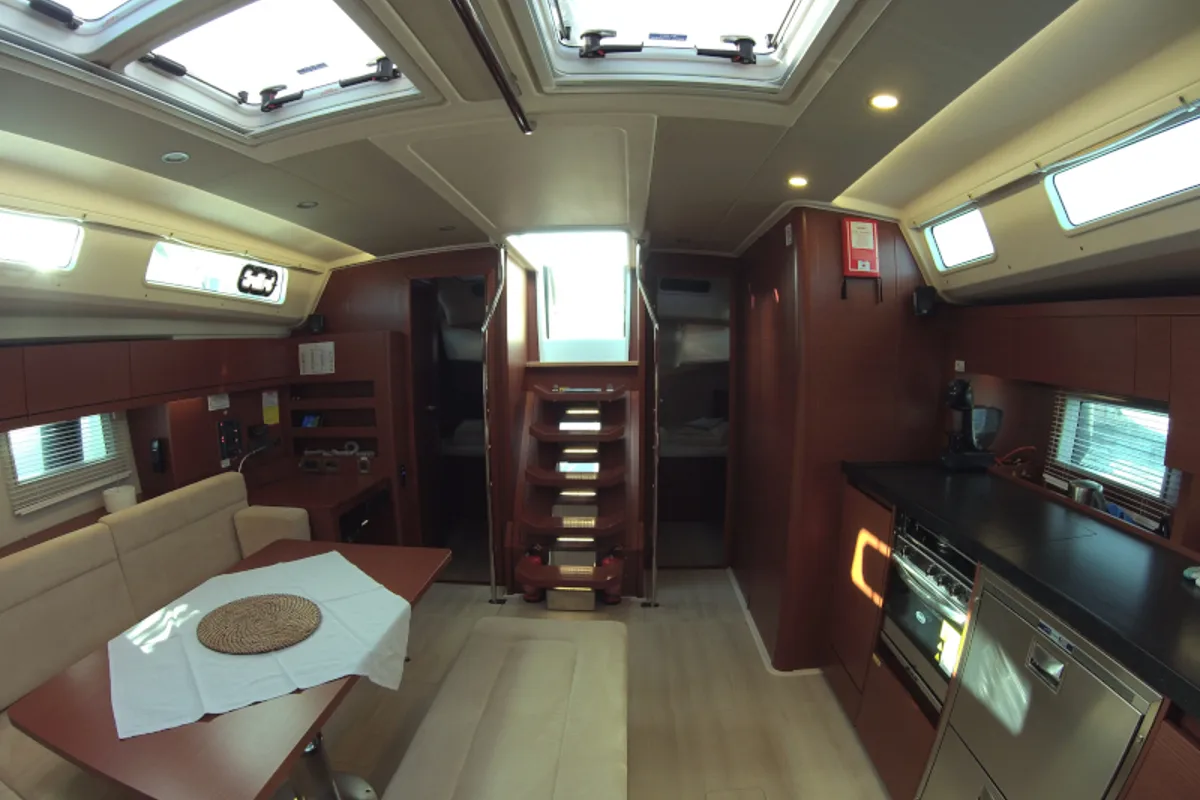 Salon of Lady Aga, a Hanse Yachts Hanse 508 sailboat at Općina Rogoznica, Croatia