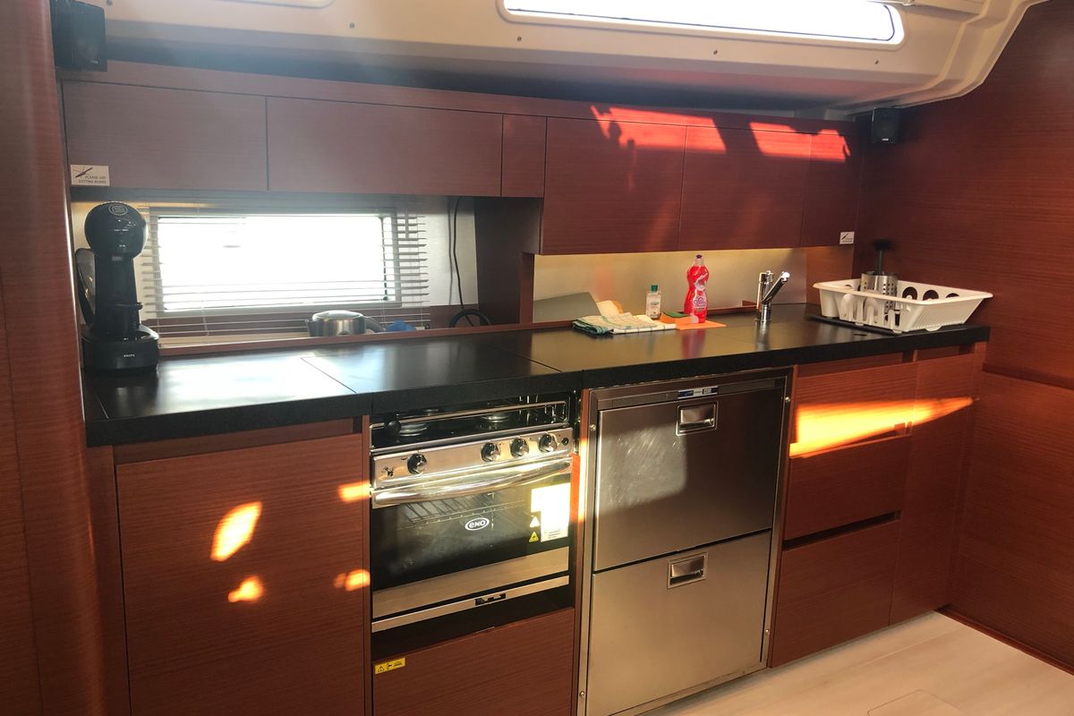Galley of Lady Aga, a Hanse Yachts Hanse 508 sailboat at Općina Rogoznica, Croatia