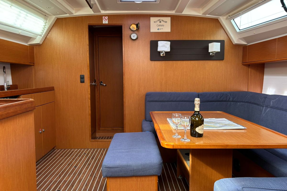 Salon of Calisto, a Bavaria Cruiser 46 sailboat at Općina Pakoštane, Croatia