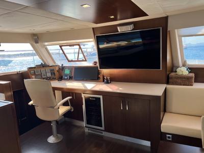 Salon of Tekila, a Sunreef Yachts Sunreef 62 catamaran at Ibiza, Spain