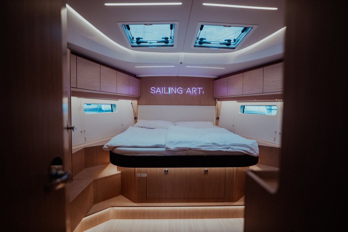Cabin on Art N, a Bavaria C46 sailboat at Pirovac, Croatia