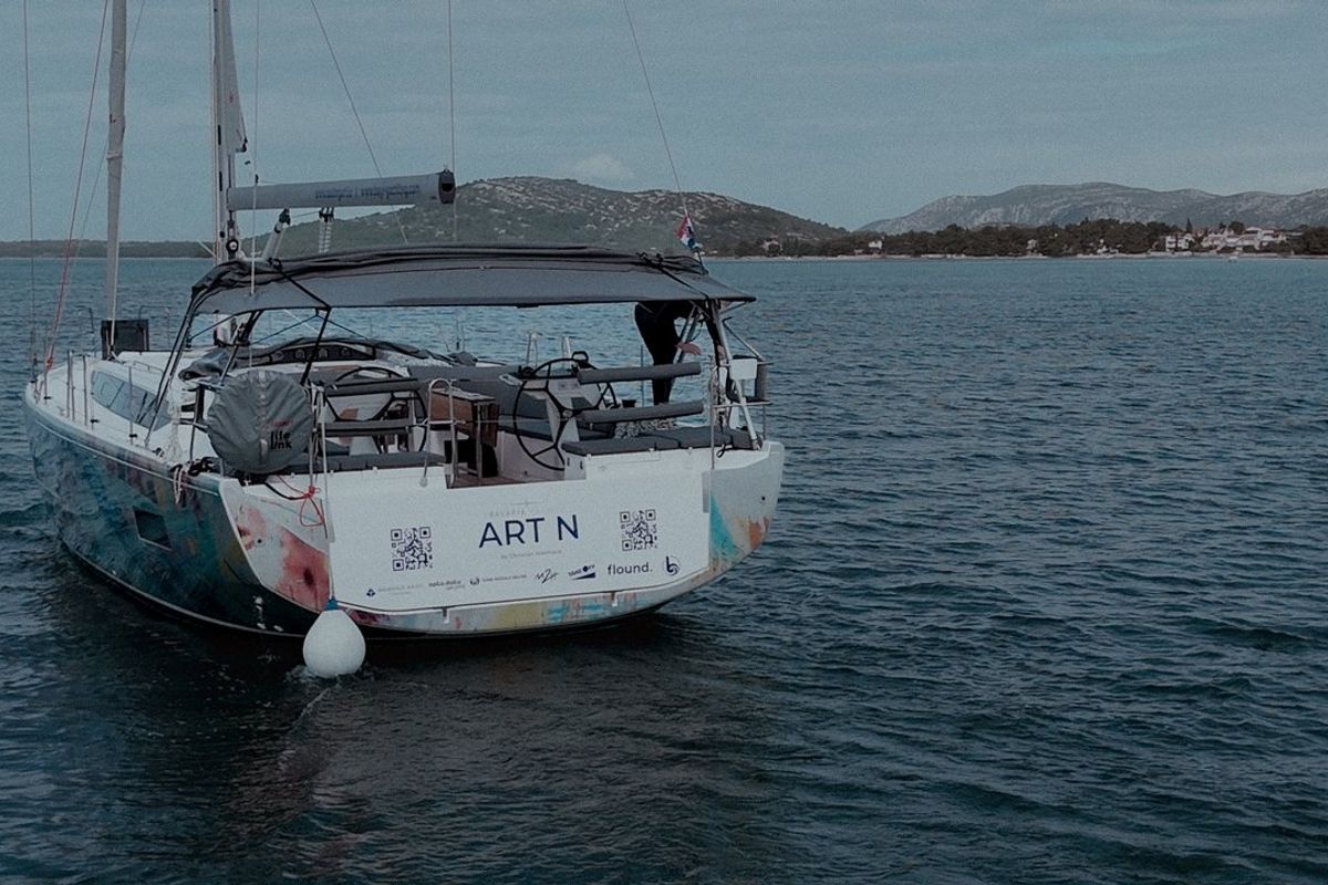 Exterior view of Art N, a Bavaria C46 sailboat at Pirovac, Croatia