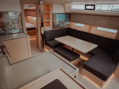 Salon of Art N, a Bavaria C46 sailboat at Pirovac, Croatia