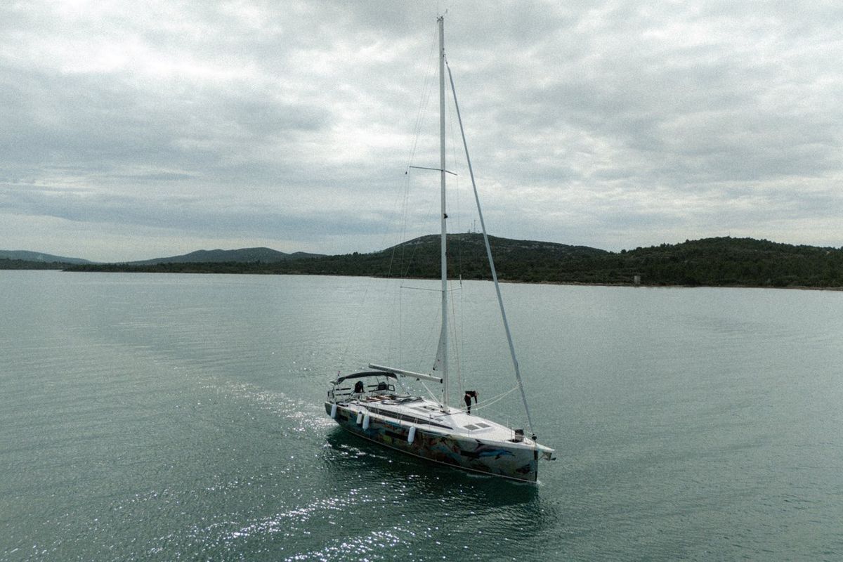 Exterior view of Art N, a Bavaria C46 sailboat at Pirovac, Croatia