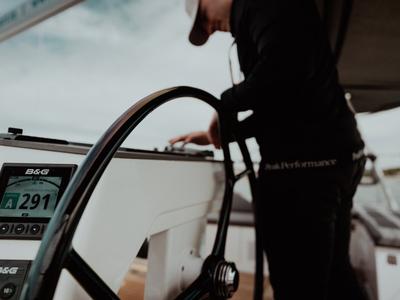 Cockpit of Art N, a Bavaria C46 sailboat at Pirovac, Croatia