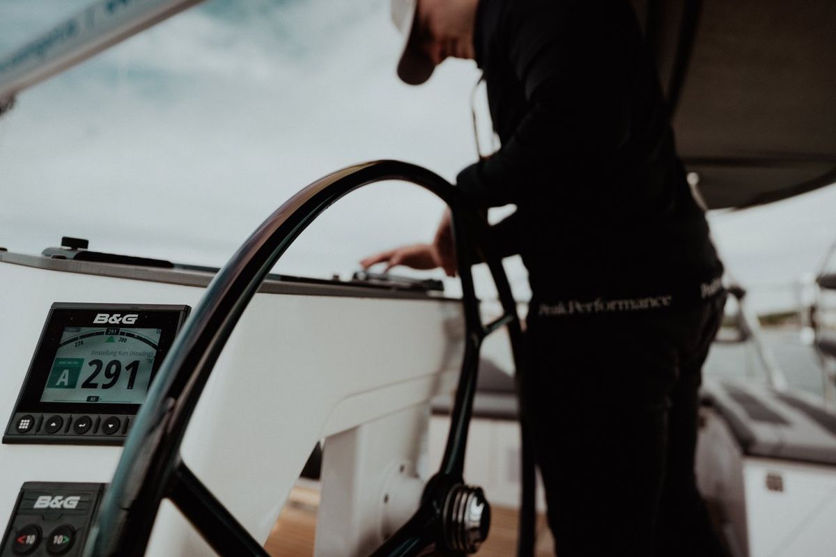 Cockpit of Art N, a Bavaria C46 sailboat at Pirovac, Croatia