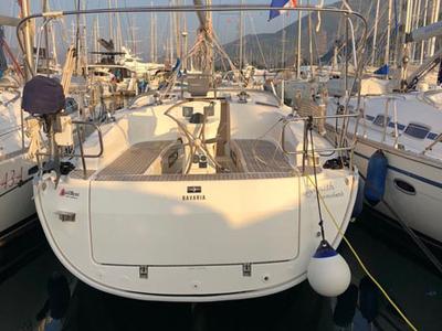 Exterior view of Zenith, a Bavaria Cruiser 36 sailboat at Fethiye, Turkey
