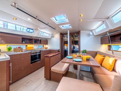 Salon of Amorino, a Beneteau Oceanis 46.1 sailboat at Split, Croatia