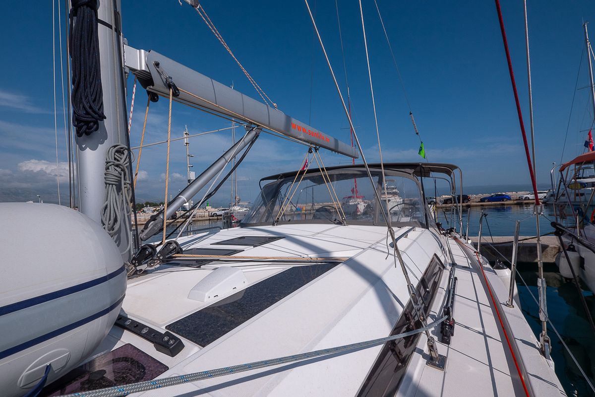 Exterior view of Amorino, a Beneteau Oceanis 46.1 sailboat at Split, Croatia