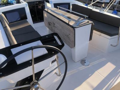 Deck of Luka, a Dufour 41 sailboat at Marmaris, Turkey