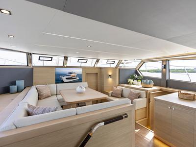Salon of Sea Stars VI, a Aquila Yachts Aquila 50 Yacht catamaran at Jesolo, Italy