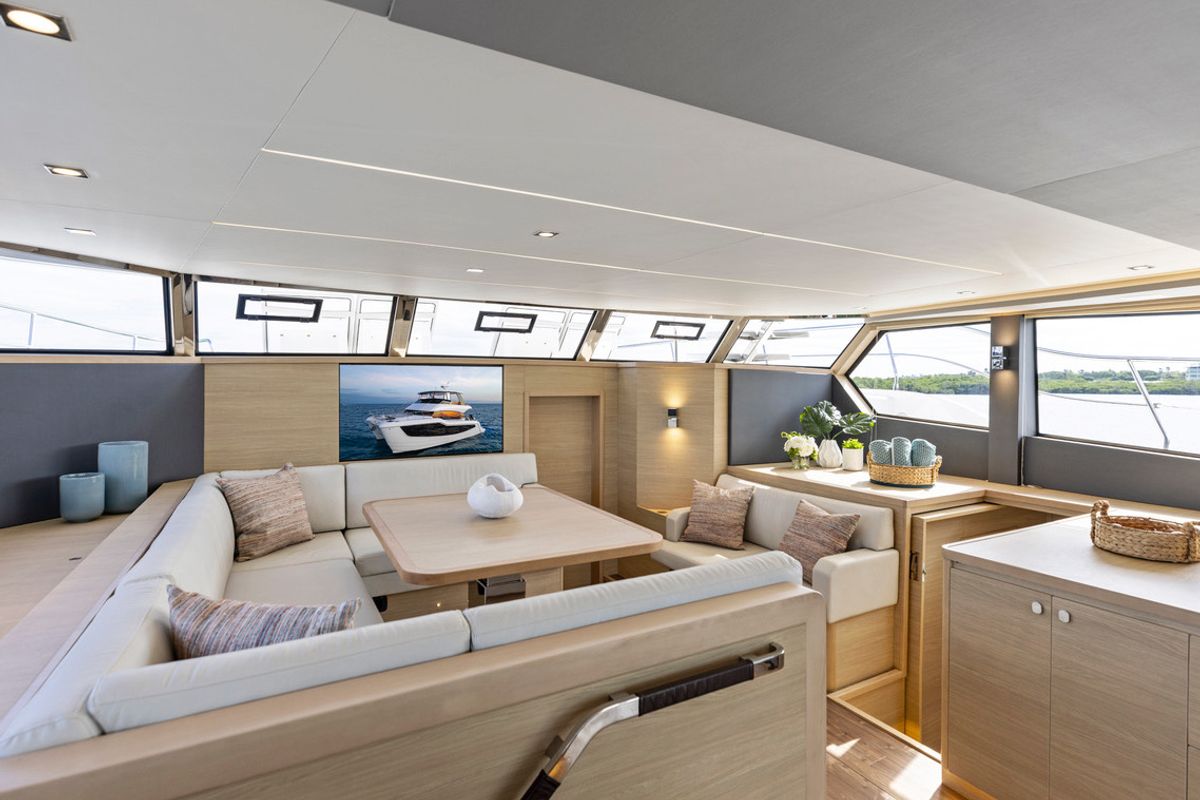 Salon of Sea Stars VI, a Aquila Yachts Aquila 50 Yacht catamaran at Jesolo, Italy