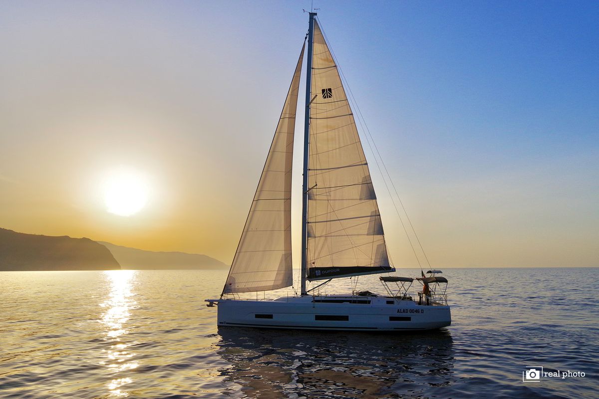 Exterior view of Perla - Water maker, Solar Panel, a Dufour 470 sailboat at Tonnarella, Italy
