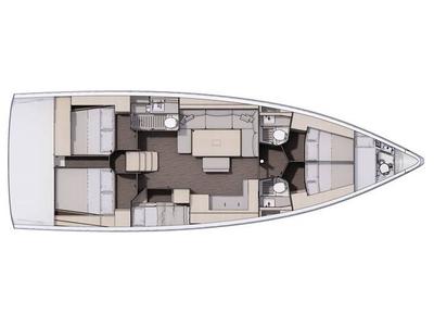 Floor plan of Perla - Water maker, Solar Panel, a Dufour 470 sailboat at Tonnarella, Italy