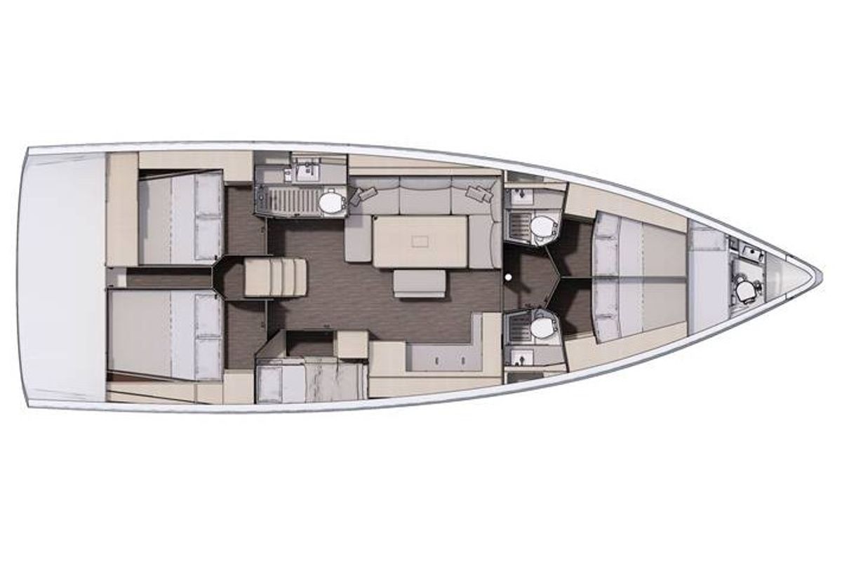 Floor plan of Perla - Water maker, Solar Panel, a Dufour 470 sailboat at Tonnarella, Italy