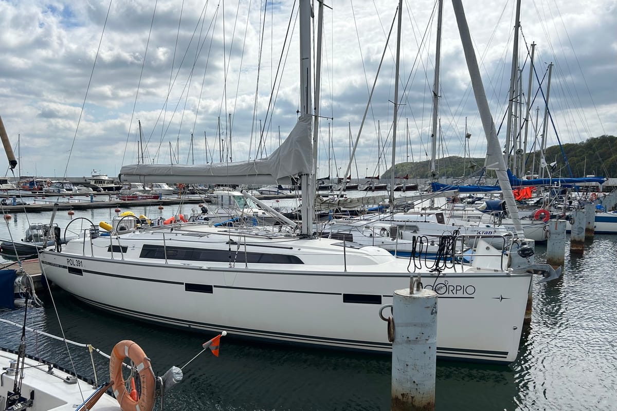 Scorpio, a Bavaria 37 Cruiser sailboat at Gdańsk, Poland