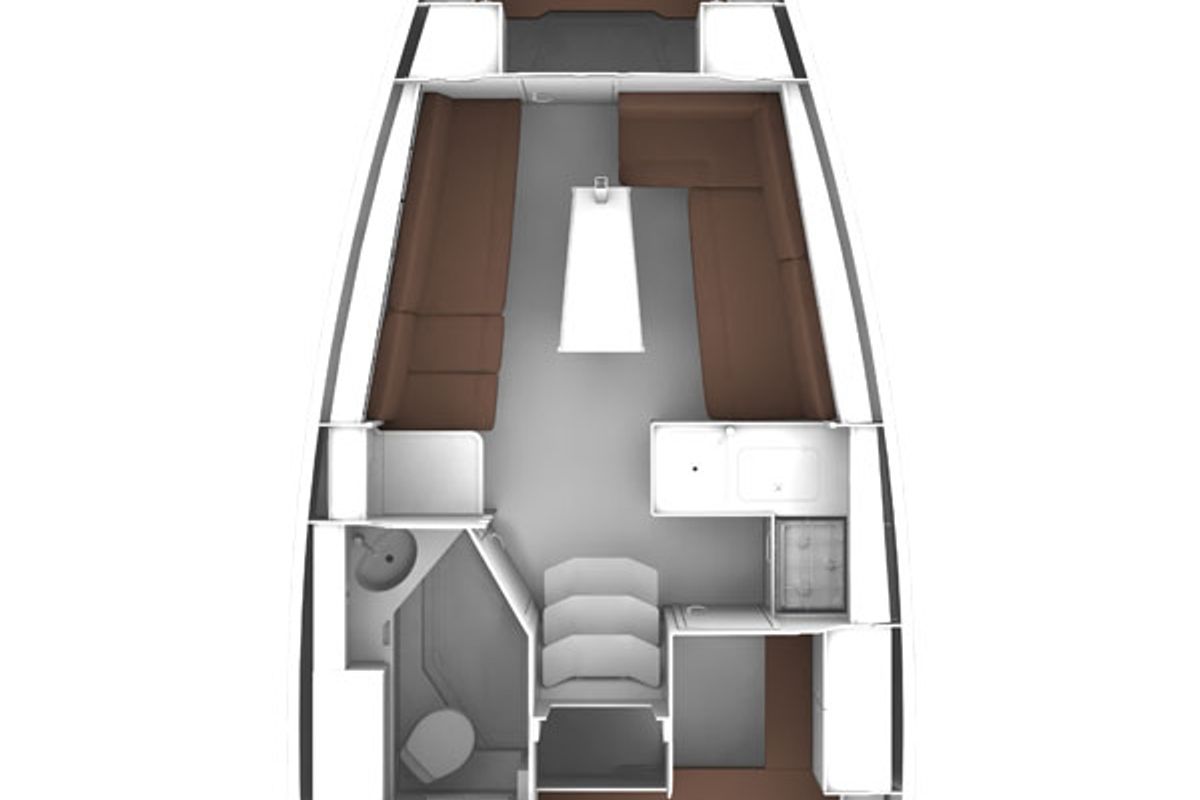 Floor plan of Alkyoni, a Bavaria Cruiser 33 sailboat at Preveza, Greece
