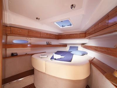 Cabin on Cristina, a Bavaria 46 Cruiser sailboat at San Miguel de Abona, Spain