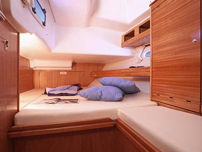 Cabin on Cristina, a Bavaria 46 Cruiser sailboat at San Miguel de Abona, Spain