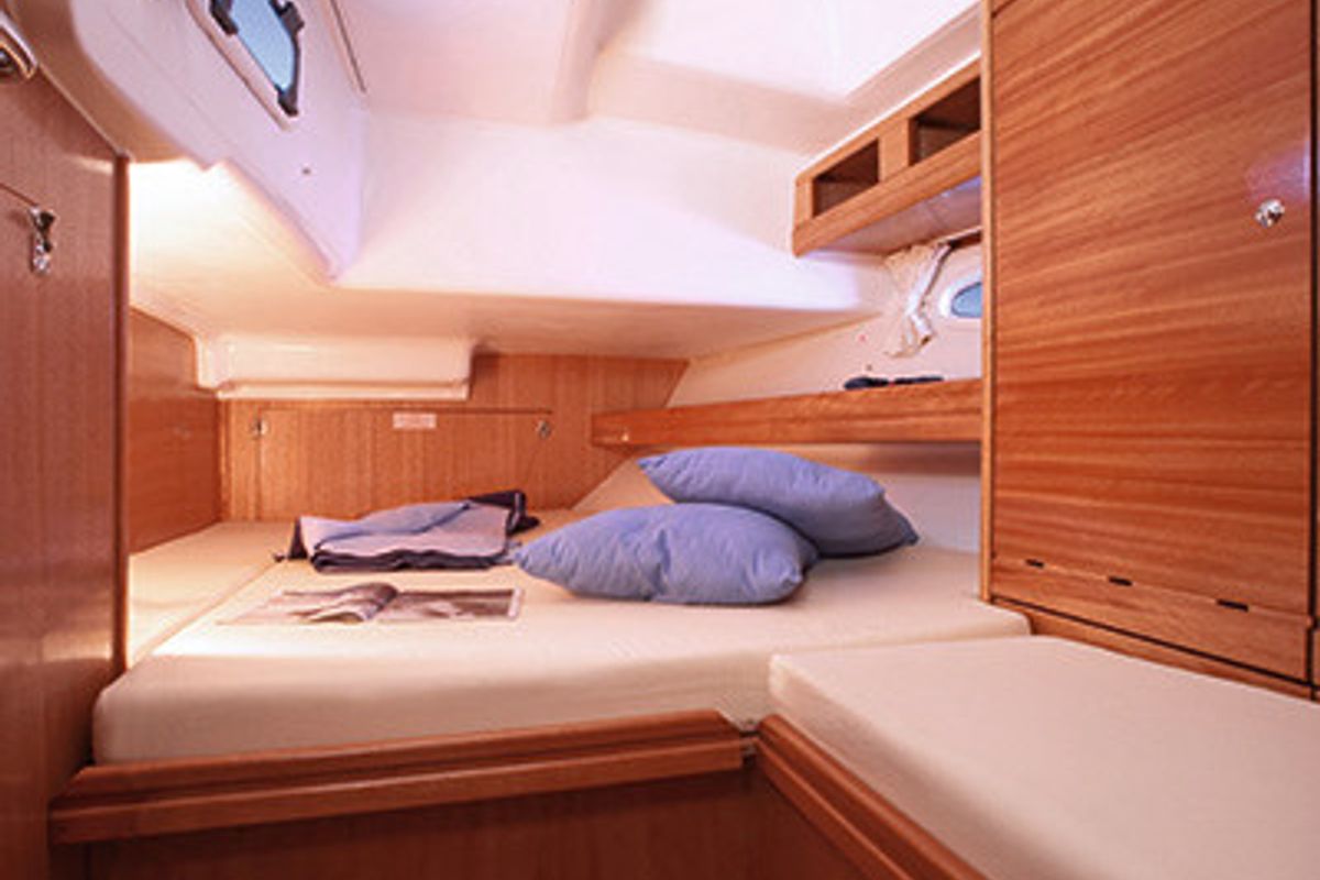 Cabin on Cristina, a Bavaria 46 Cruiser sailboat at San Miguel de Abona, Spain