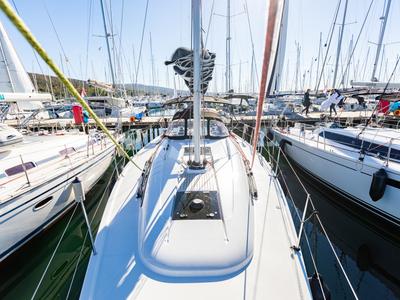 Deck of Carla, a Dehler 38 SQ sailboat at Punat, Croatia