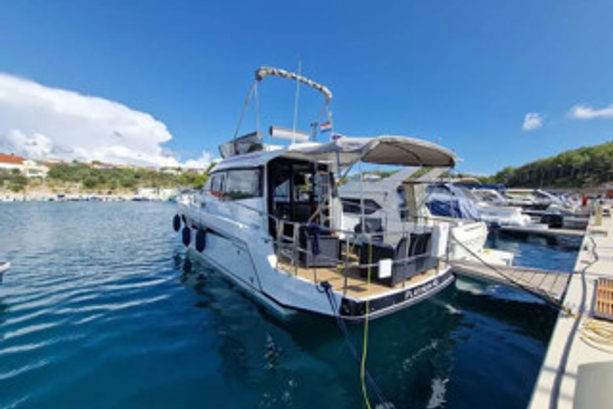 Exterior view of Excalibur, a Gulet Platinum 40 motorboat at Općina Rogoznica, Croatia