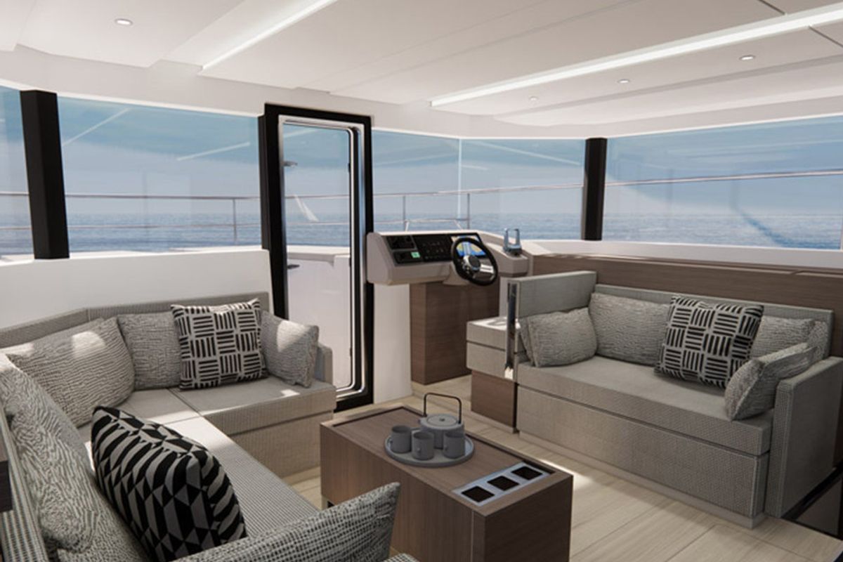 Salon of Moorings 464PC Exclusive, a Leopard 46PC catamaran at Central Abaco, Bahamas