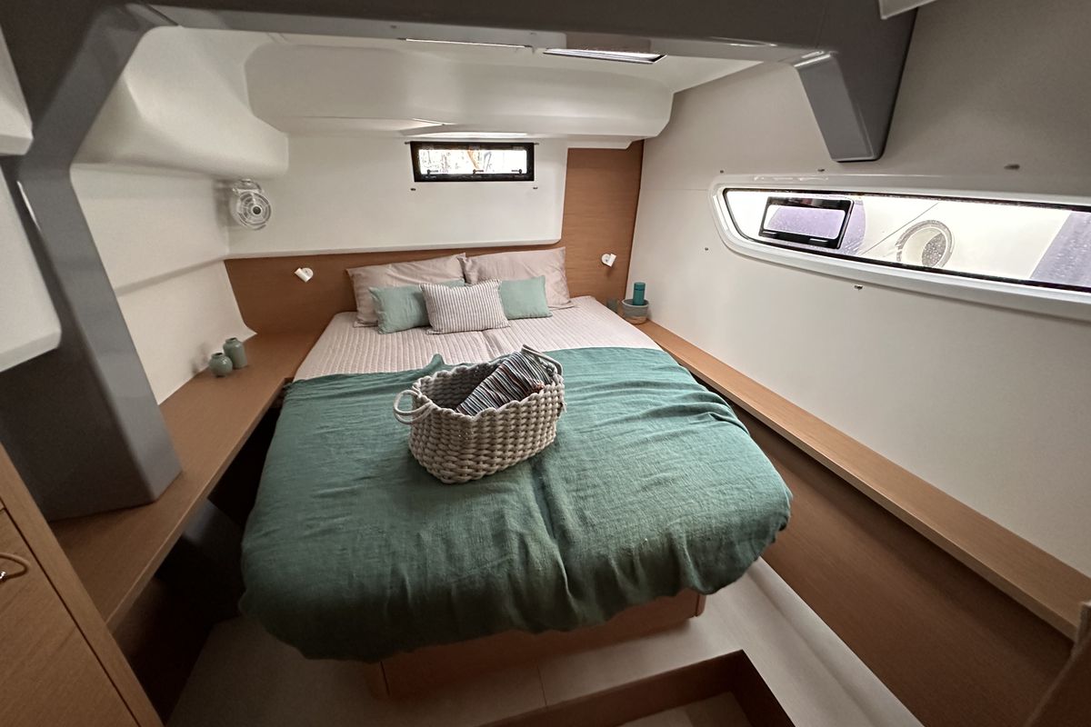 Cabin on Enjoy, a Excess 14 catamaran at Nettuno, Italy