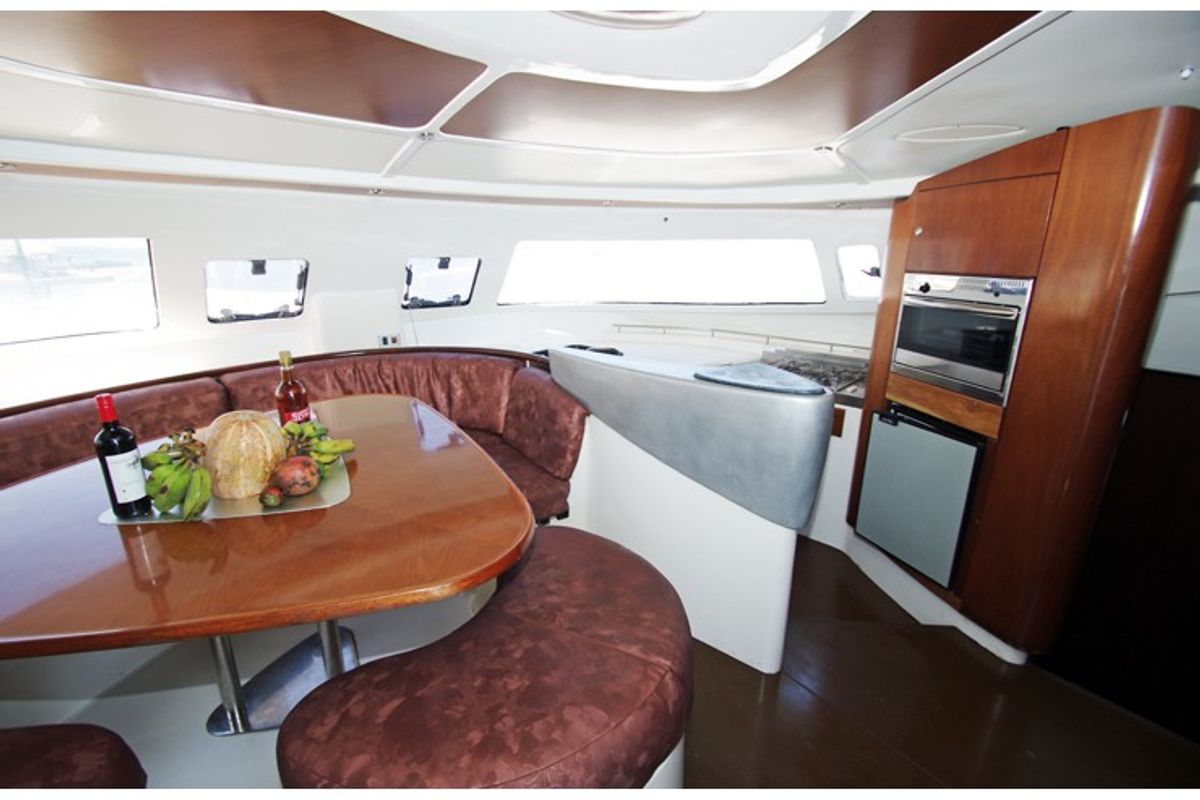 Salon of Carlos, a Fountaine Pajot Bahia 46 catamaran at Cienfuegos, Cuba