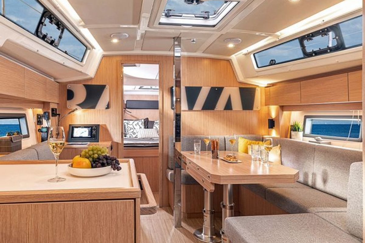 Salon of Eleven, a Jeanneau Sun Odyssey 50DS sailboat at Marmaris, Turkey