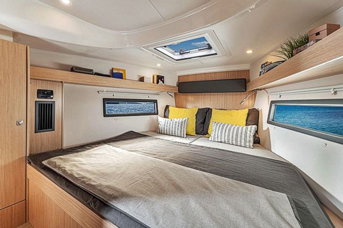 Cabin on Eleven, a Jeanneau Sun Odyssey 50DS sailboat at Marmaris, Turkey