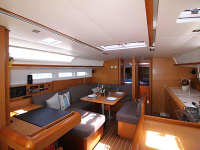 Salon of King of hearts - (A/C - Generator - Refit 2022), a Jeanneau Sun Odyssey 509 sailboat at Athens, Greece