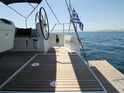 Deck of King of hearts - (A/C - Generator - Refit 2022), a Jeanneau Sun Odyssey 509 sailboat at Athens, Greece