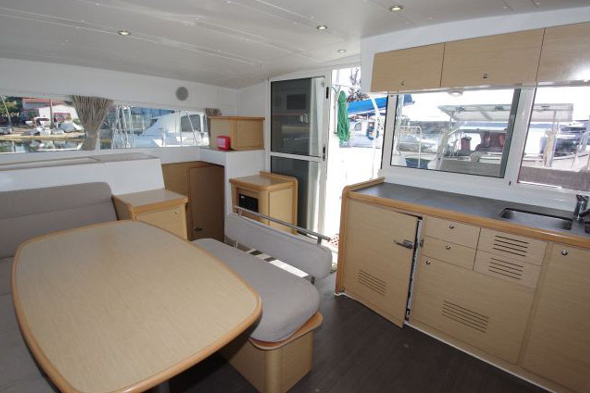 Galley of Estrella, a Lagoon 421 catamaran at Cienfuegos, Cuba