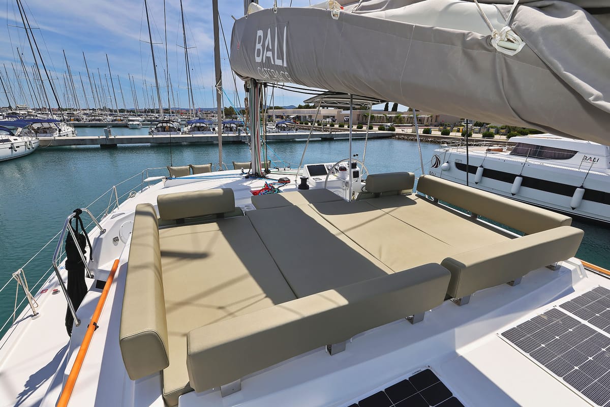 Deck of Esteri, a Bali Catspace catamaran at Općina Sukošan, Croatia