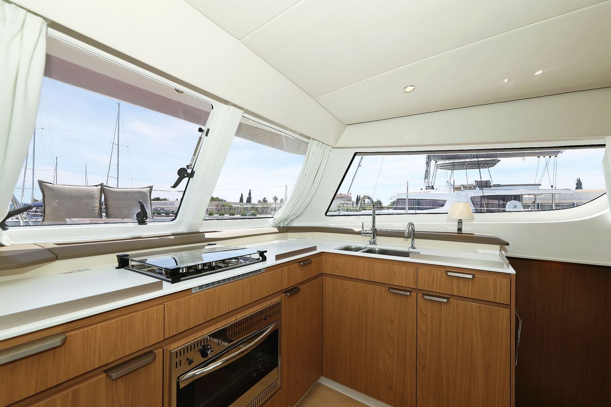 Galley of Esteri, a Bali Catspace catamaran at Općina Sukošan, Croatia