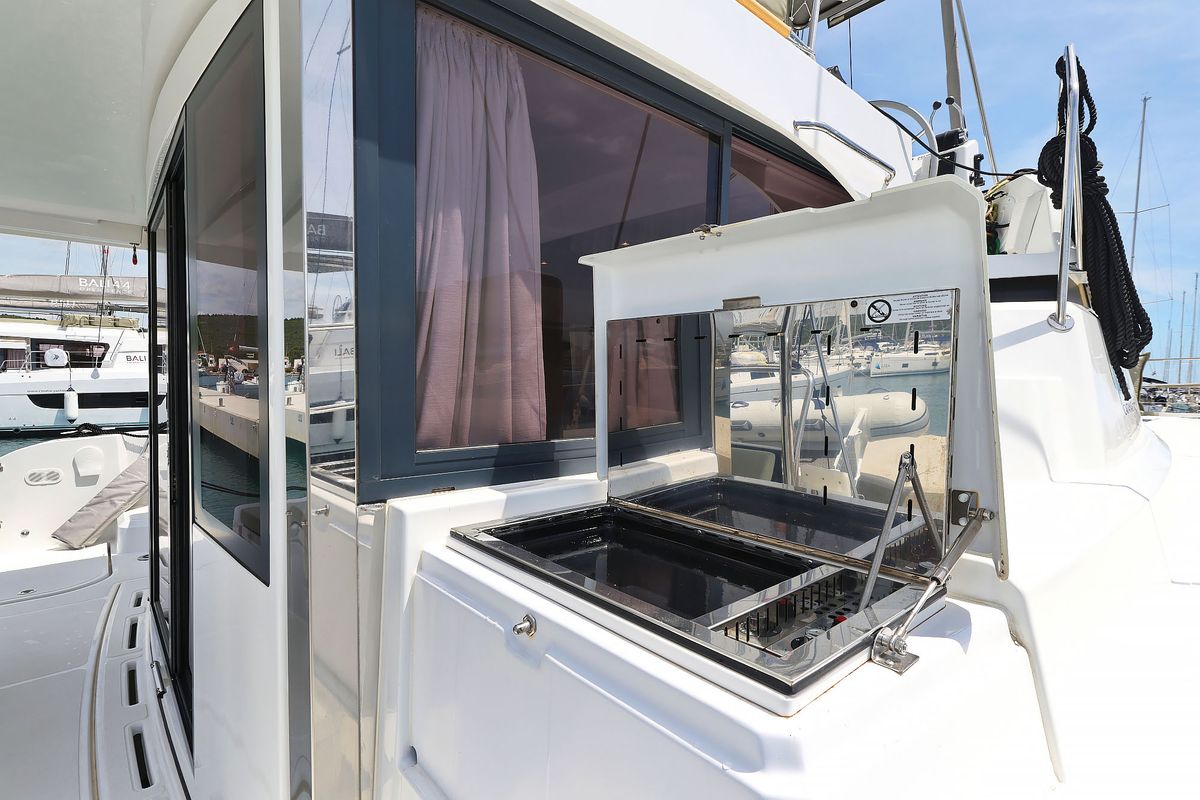 Deck of Esteri, a Bali Catspace catamaran at Općina Sukošan, Croatia