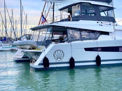 LA PERLE, a Fountaine Pajot Samana 59 catamaran at Road Town, British Virgin Islands
