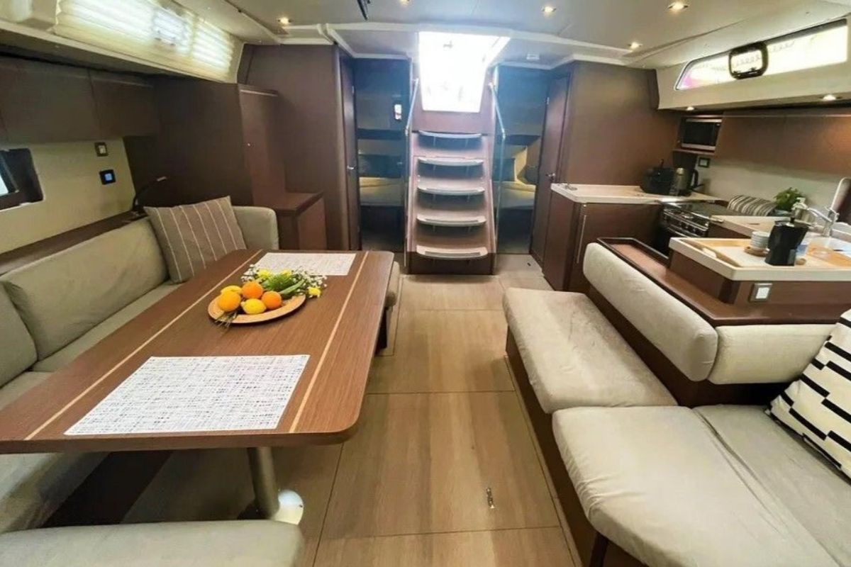 Salon of Kas, a Beneteau Oceanis 51.1 sailboat at Athens, Greece